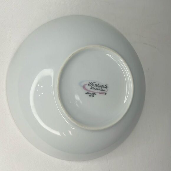 Wentworth Fine China Japan 8 Oz Side Gold Trim Pink Blue Floral 5 1/2 In Round - Picture 4 of 6